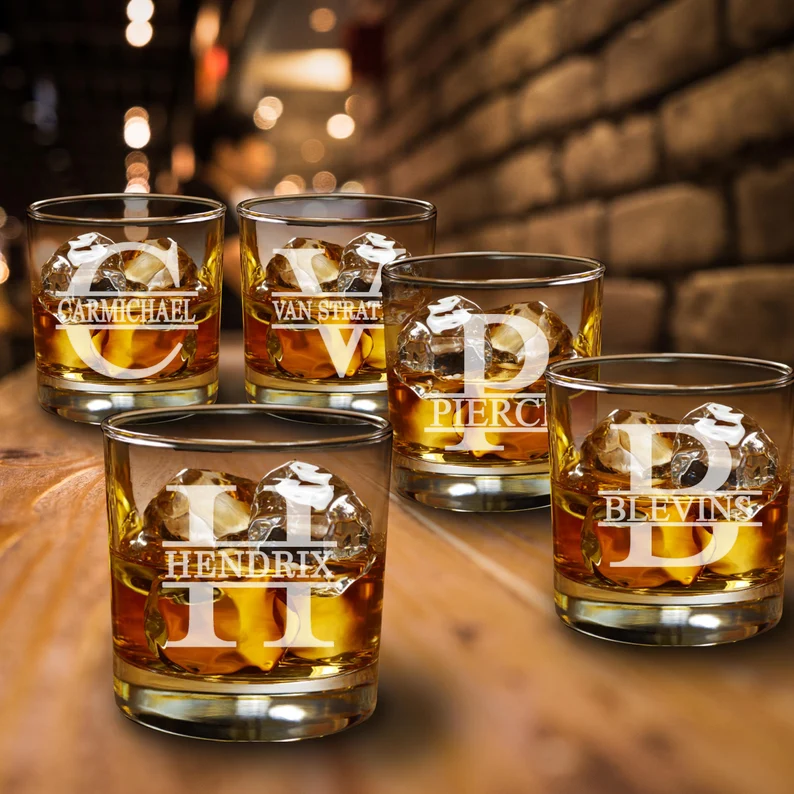 Personalized Roman design Whiskey Glass 