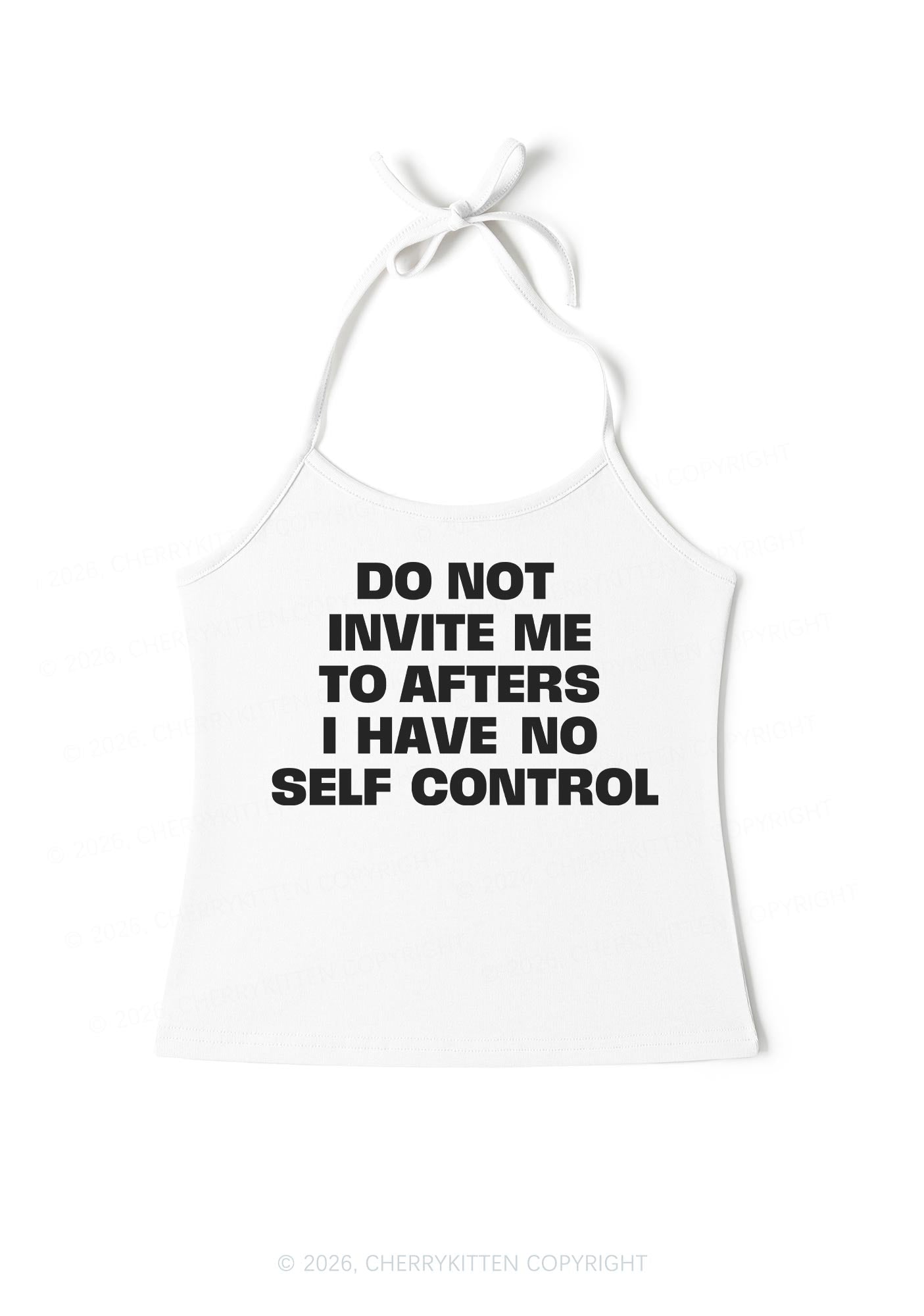 Do Not Invite Me To Afters Y2K Halter Neck Cami Cherrykitten