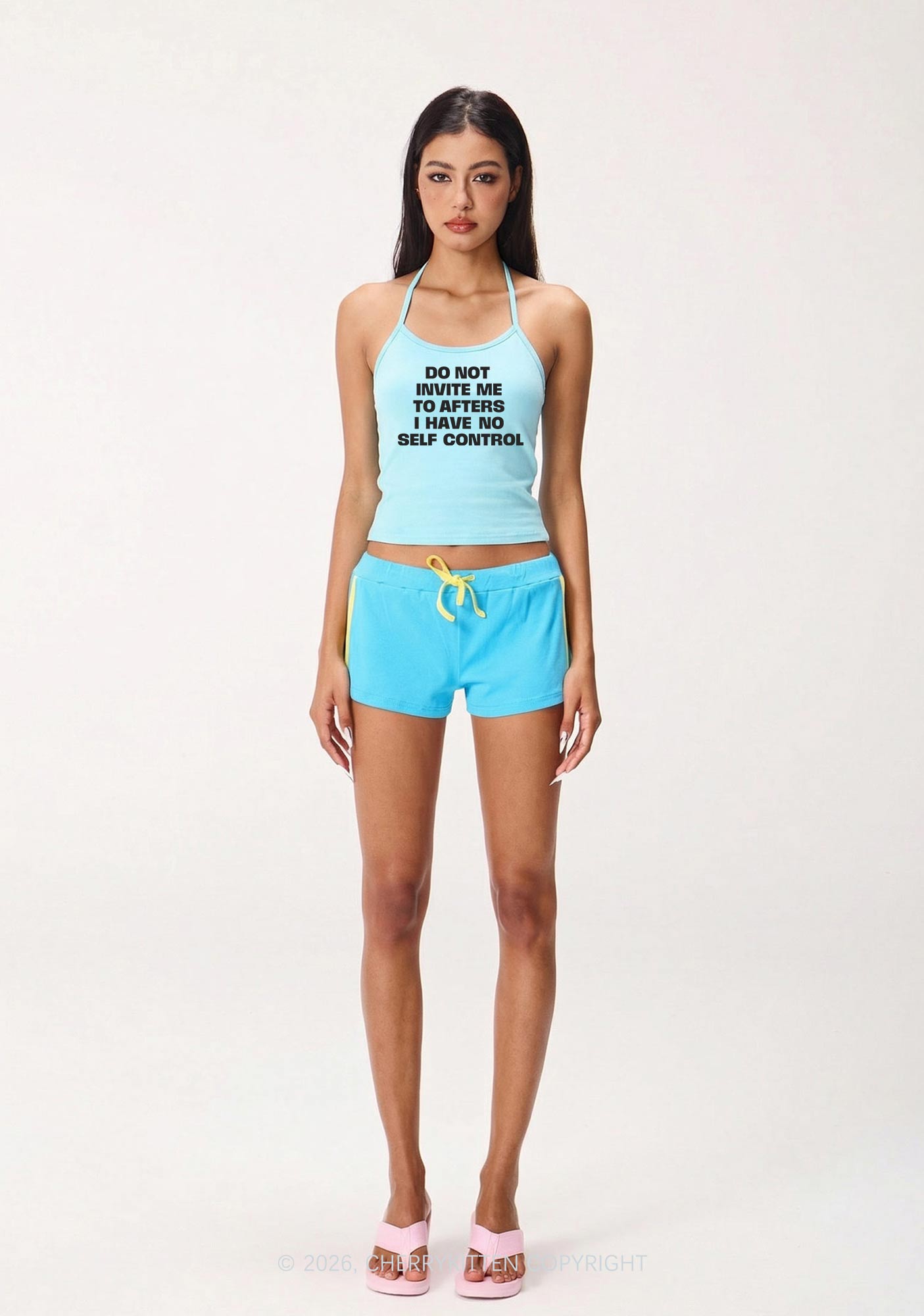 Do Not Invite Me To Afters Y2K Halter Neck Cami Cherrykitten