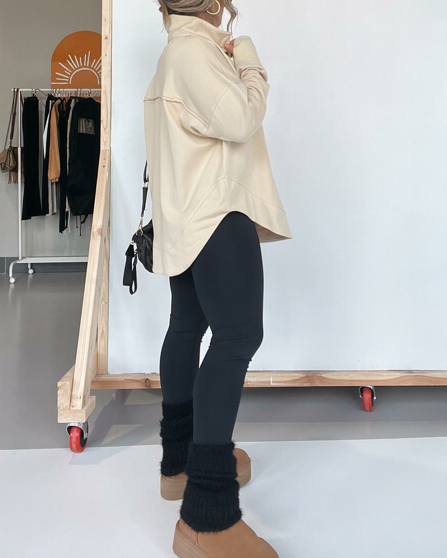 Half Neck Thumbhole Cuff Pullover Sweatshirt (Buy 2 Free Shipping)