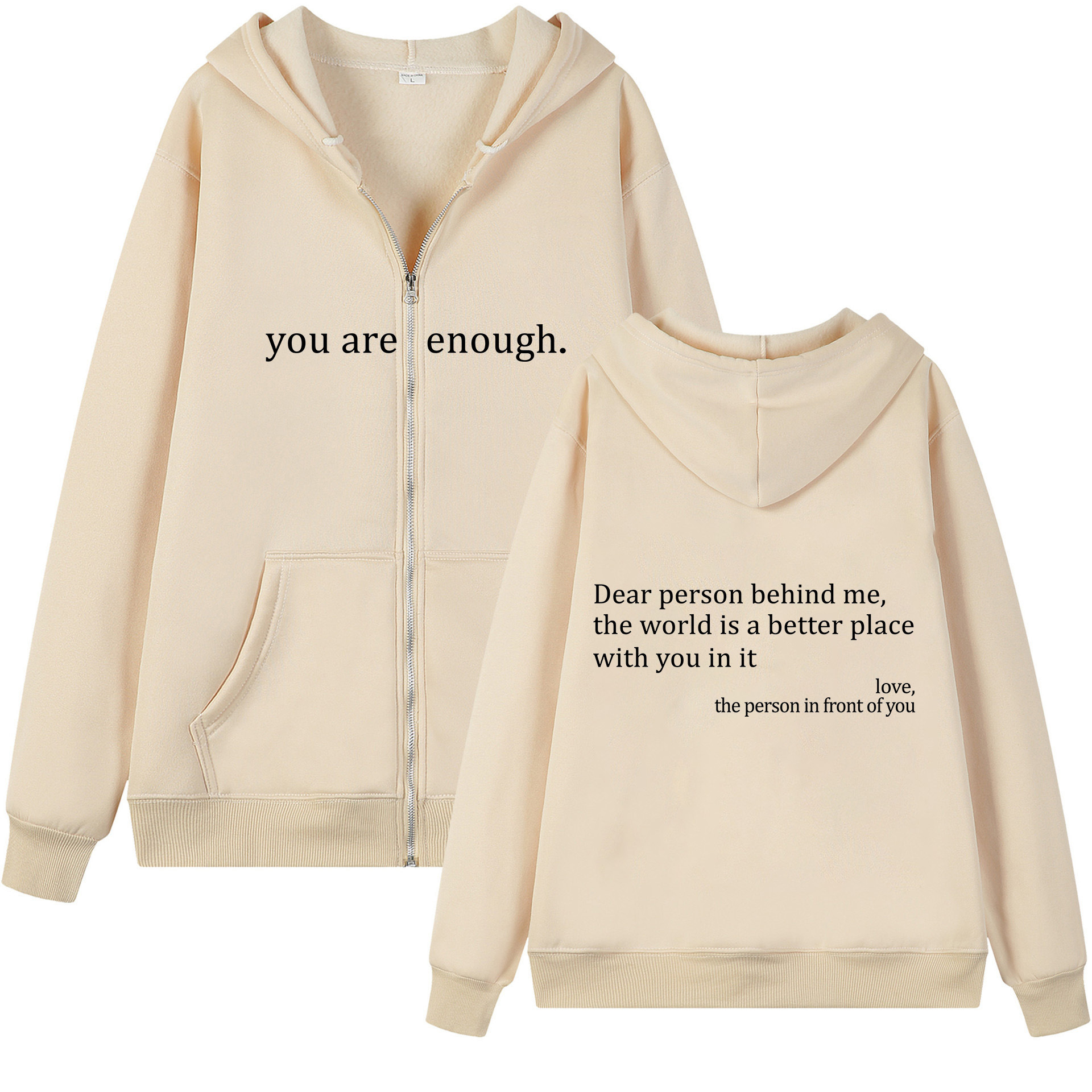 Dear Person Behind Me Zip Hoodie