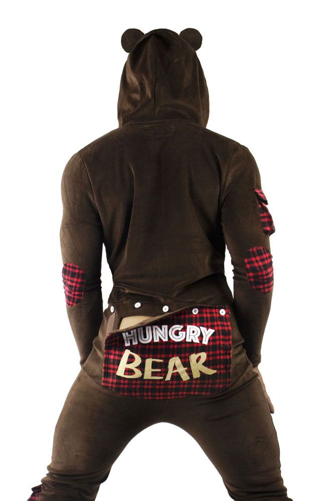 Men's Hooded Button Flap Jumpsuit 