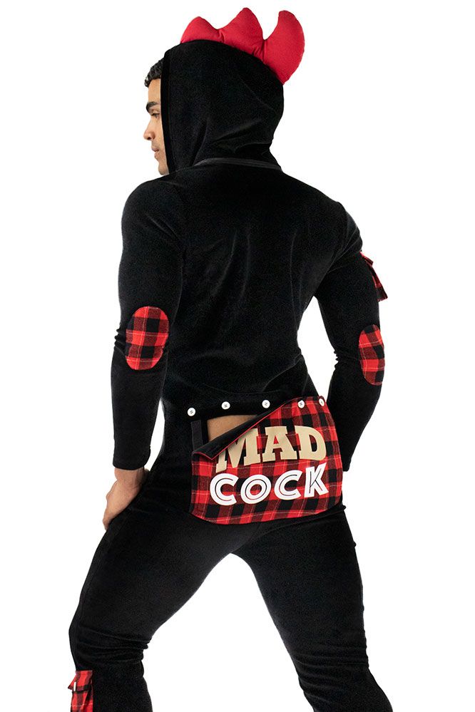 Men's Hooded Button Flap Jumpsuit 