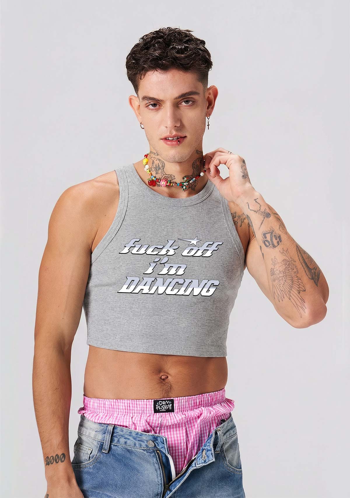 Fxxk Off Im Dancing Y2K Crop Tank Top Cherrykitten