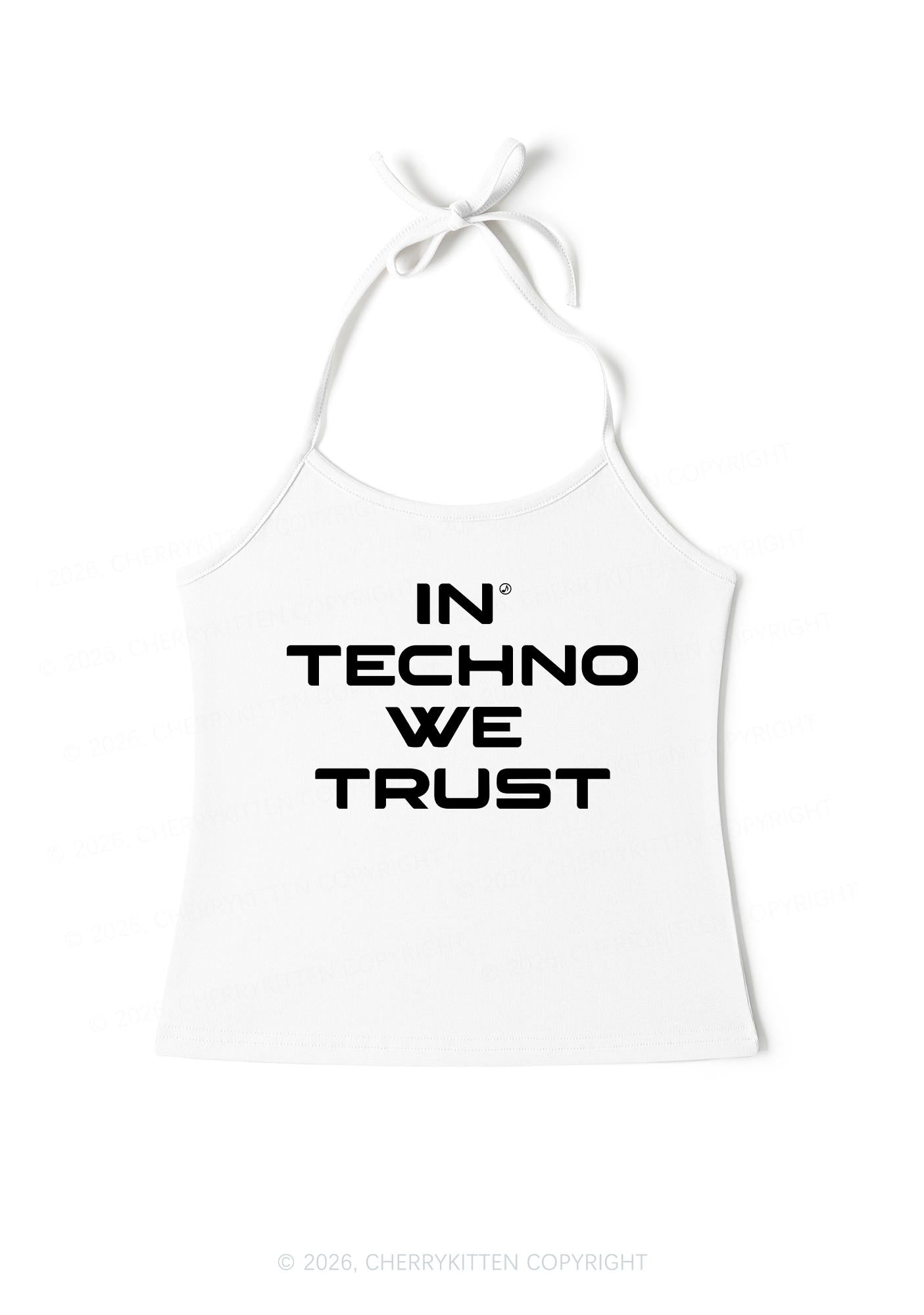 In Techno We Trust Y2K Halter Neck Cami Cherrykitten