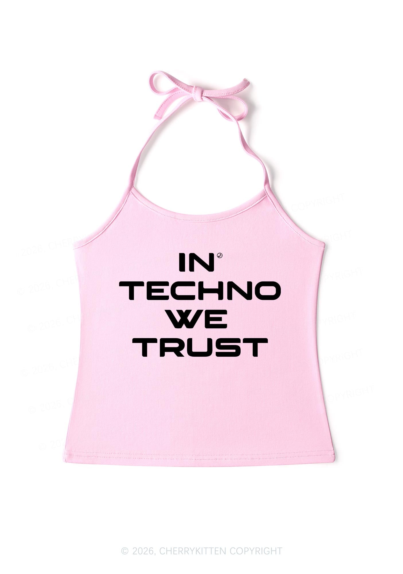 In Techno We Trust Y2K Halter Neck Cami Cherrykitten