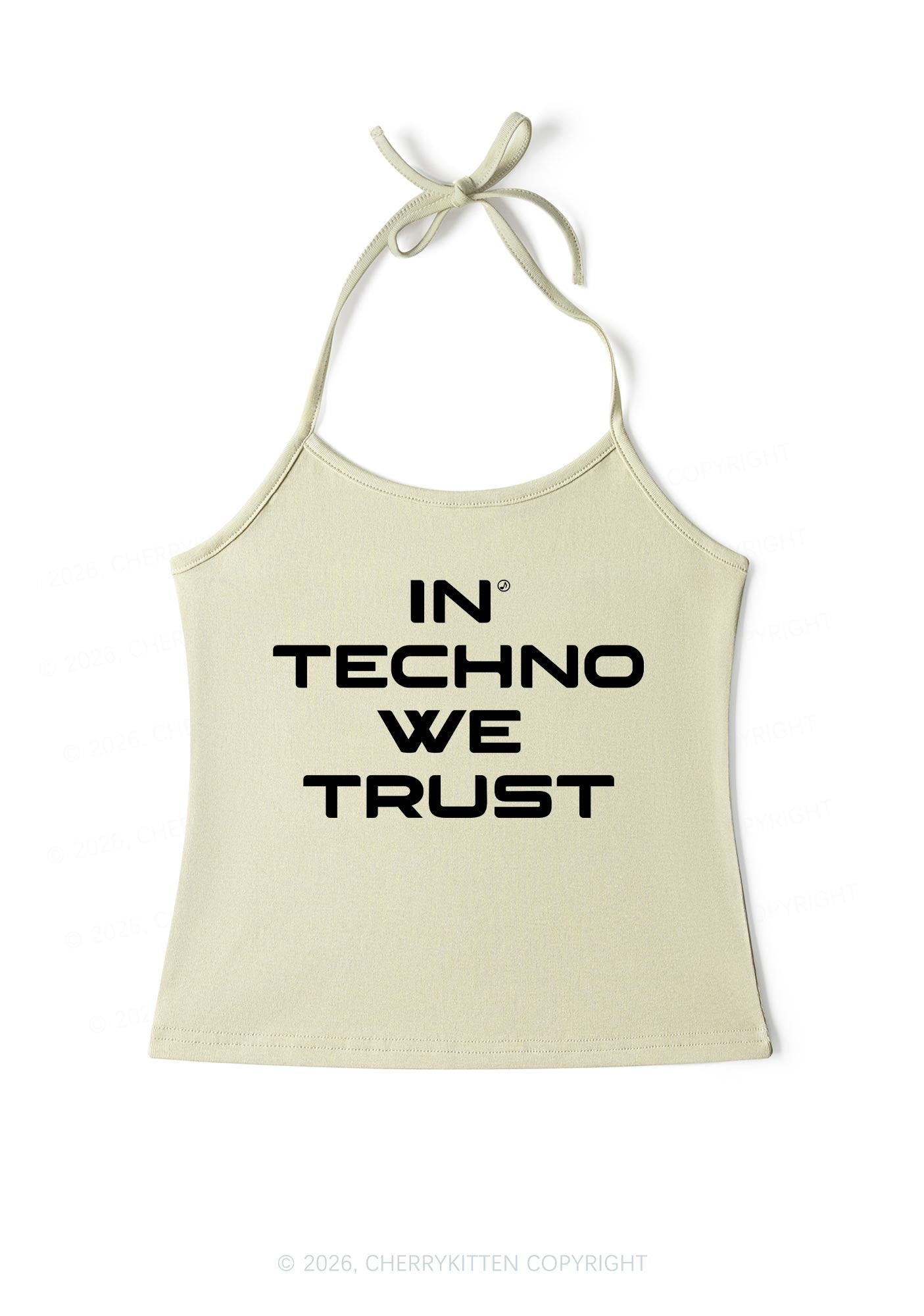 In Techno We Trust Y2K Halter Neck Cami Cherrykitten