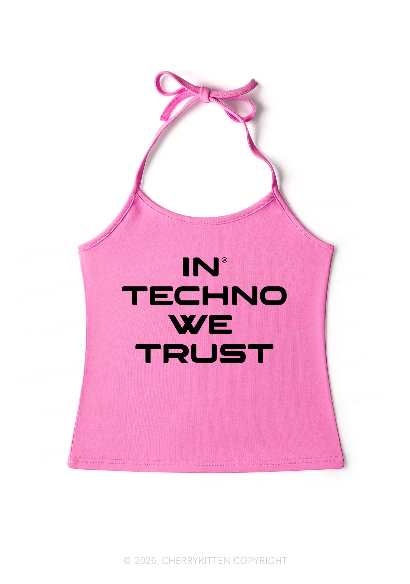 In Techno We Trust Y2K Halter Neck Cami Cherrykitten