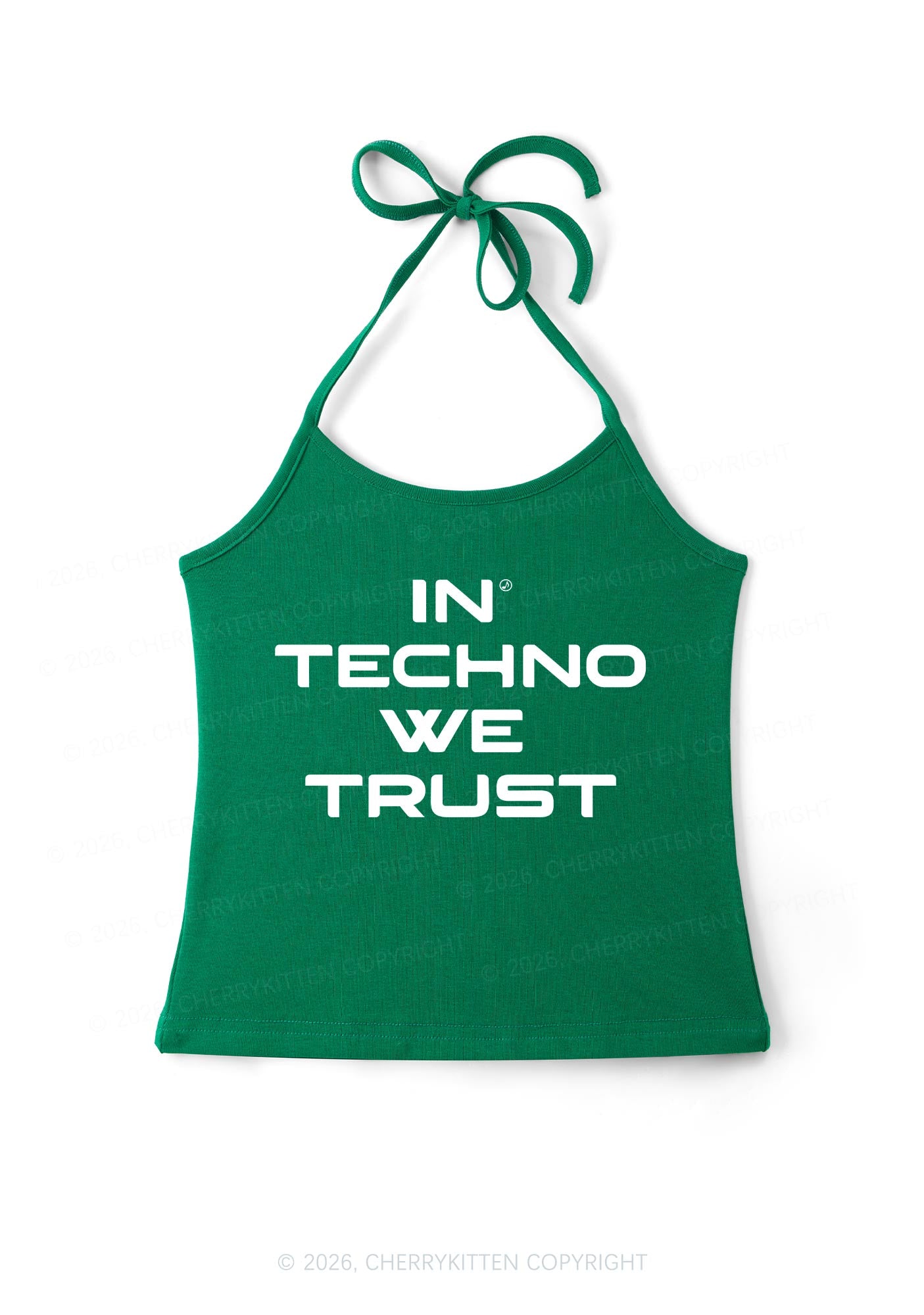 In Techno We Trust Y2K Halter Neck Cami Cherrykitten