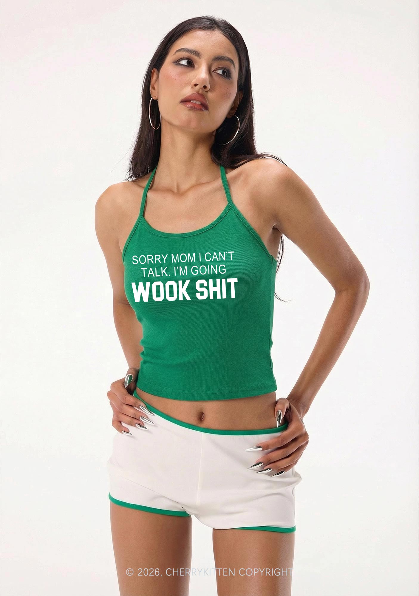 Im Going Wook Shxt Y2K Halter Neck Cami Cherrykitten