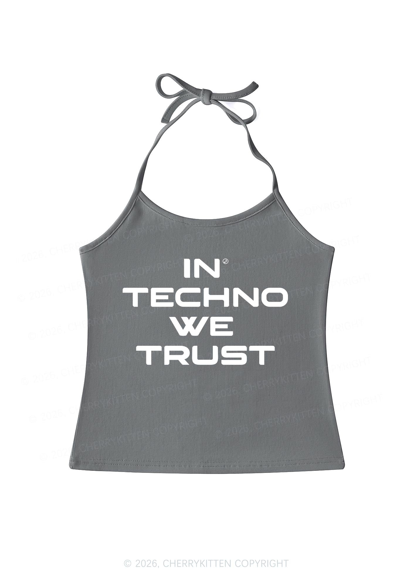 In Techno We Trust Y2K Halter Neck Cami Cherrykitten