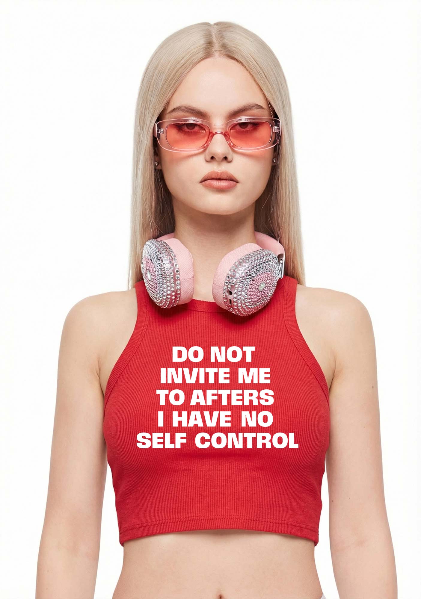 Do Not Invite Me To Afters Y2K Crop Tank Top Cherrykitten