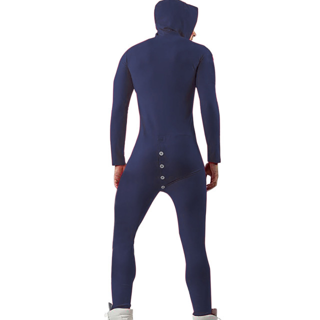  Men's Solid Cozy Button Down Jumpsuit Pajamas 