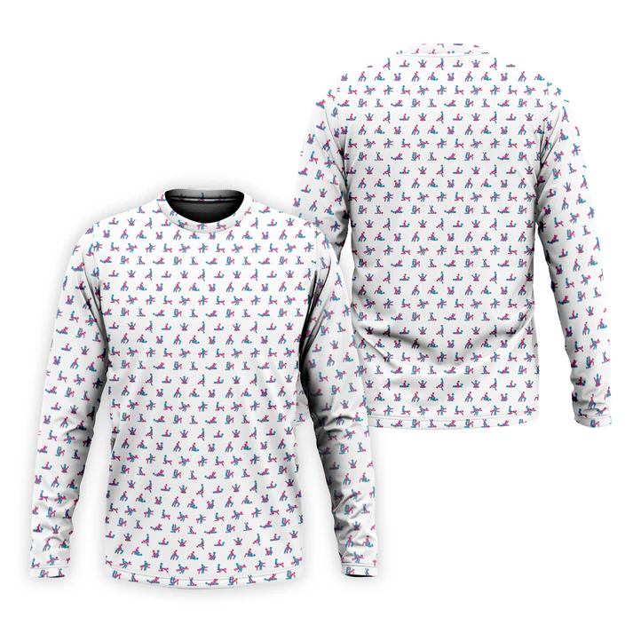 Blue And Pink Naughty Stick People White Golf Shirt, Polo Shirts For Men, Golf Gift For Men