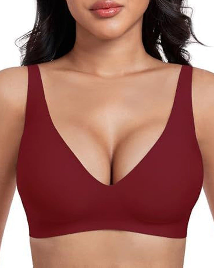 Seamless Deep V Push-Up Wireless Bra