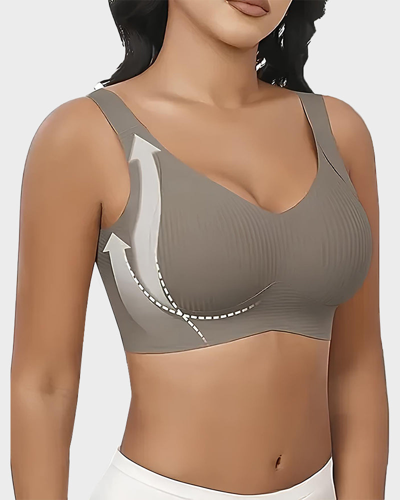 Women's Solid Color Four-Row Adjustable Wire-Free Comfortable bra