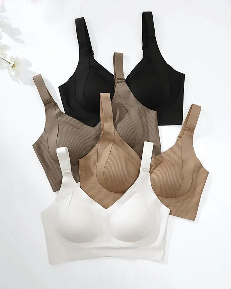 Women's Solid Color Four-Row Adjustable Wire-Free Comfortable bra