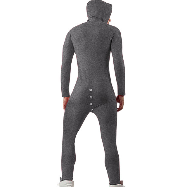  Men's Solid Cozy Button Down Jumpsuit Pajamas 