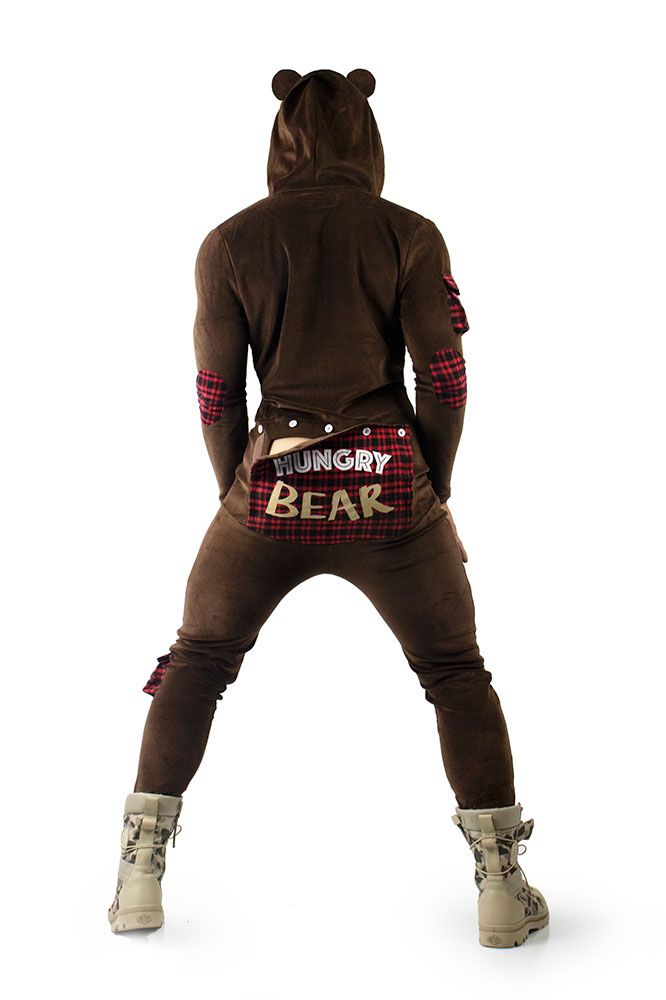 Men's Hooded Button Flap Jumpsuit 