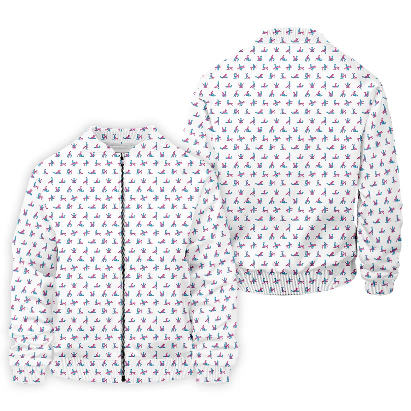 Blue And Pink Naughty Stick People White Golf Shirt, Polo Shirts For Men, Golf Gift For Men