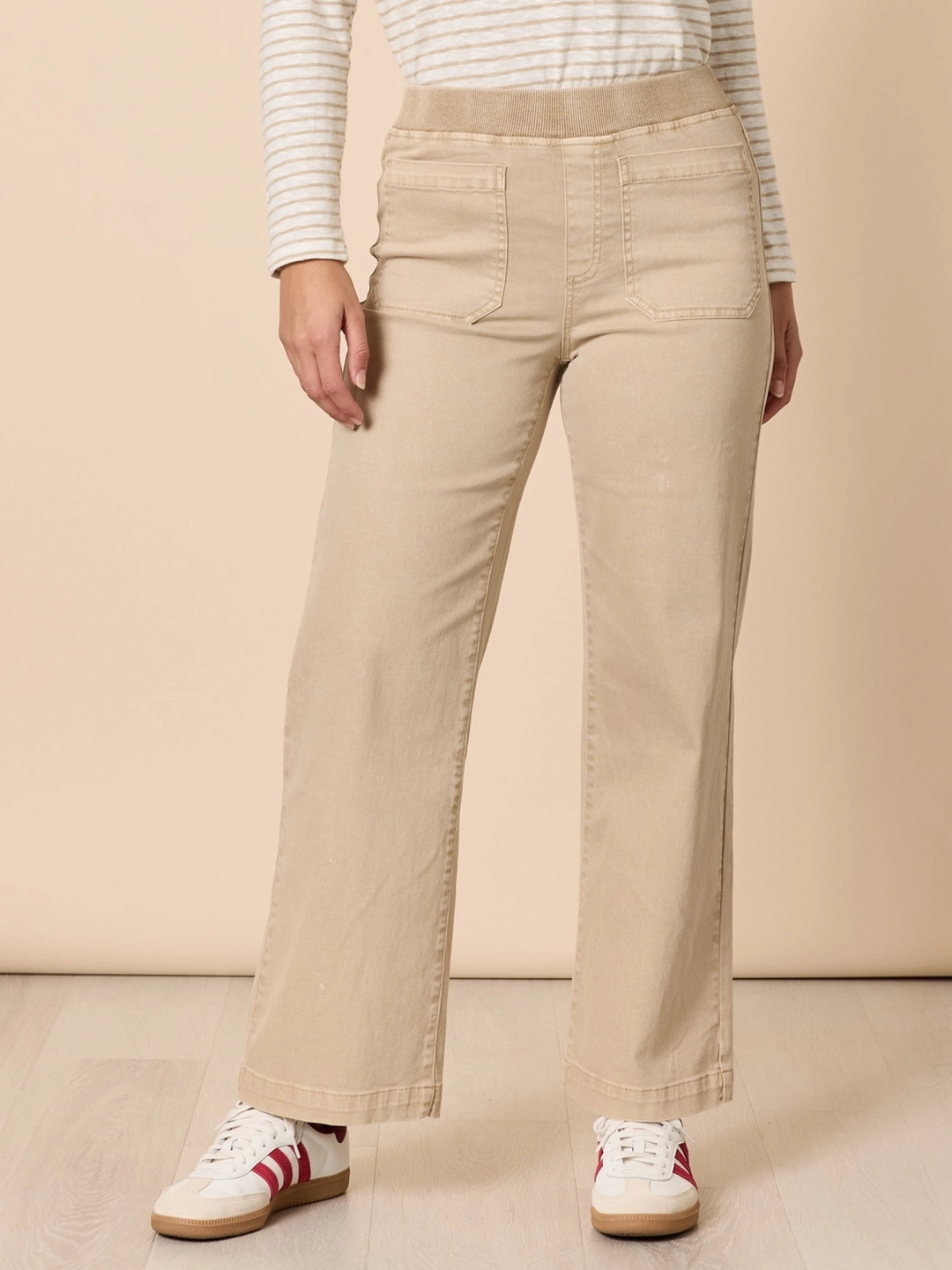 Carpenter Stretch Wide Leg Pull On Denim Jean 
