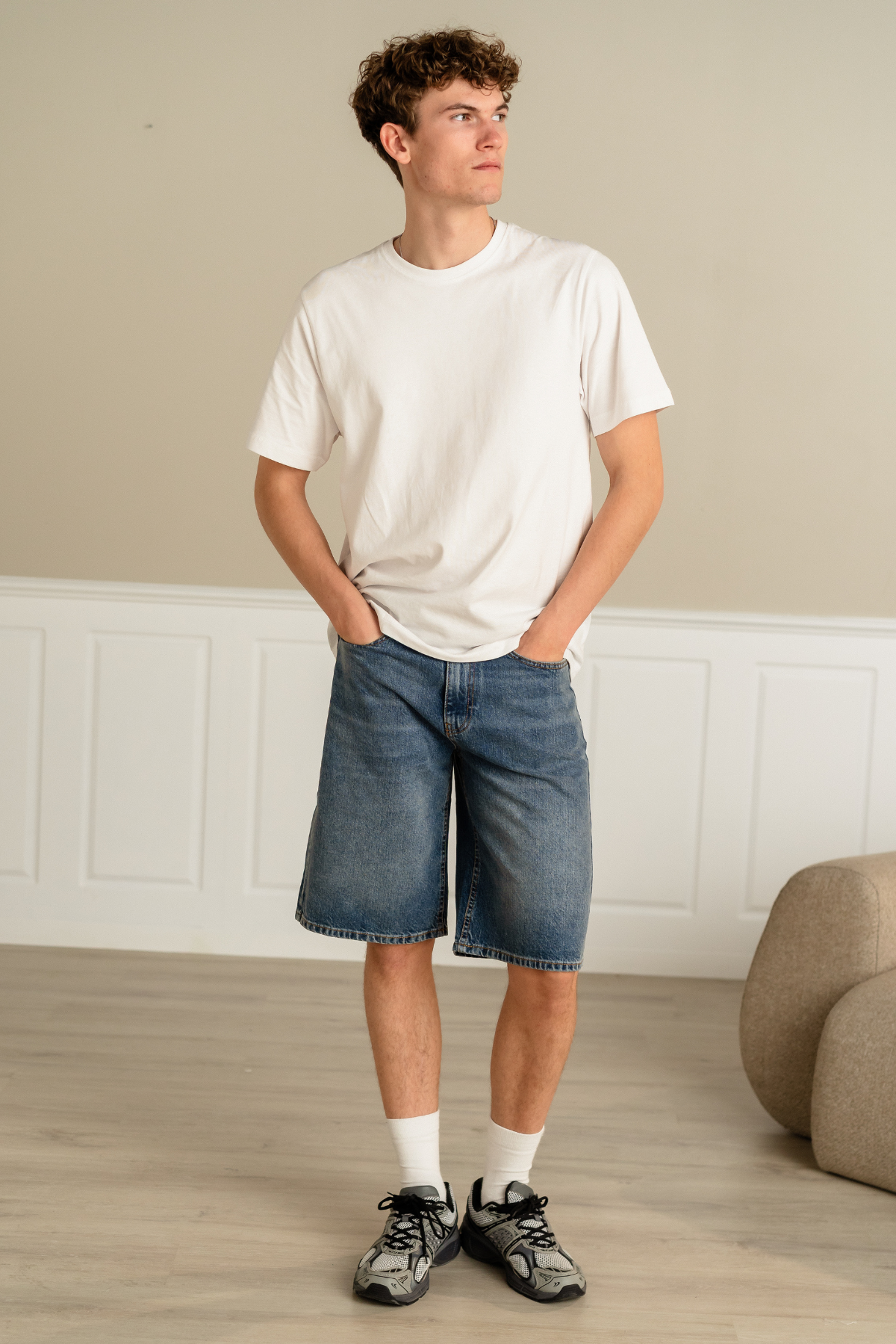 Denim Shorts Loose - Blue