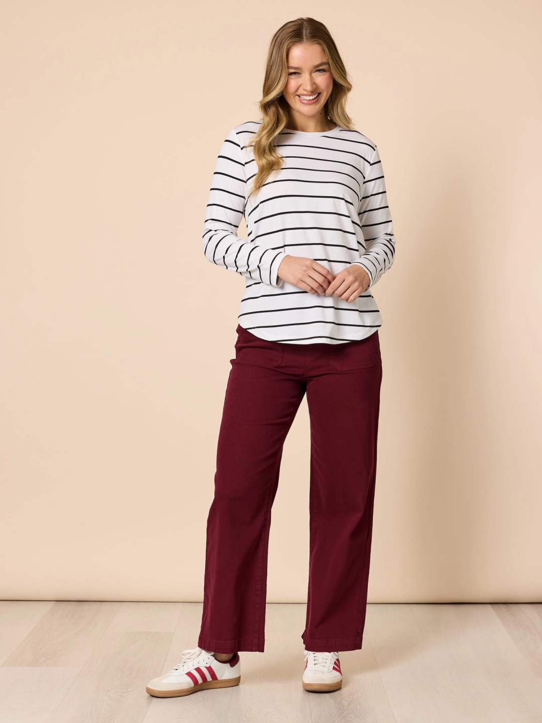 Carpenter Stretch Wide Leg Pull On Denim Jean 