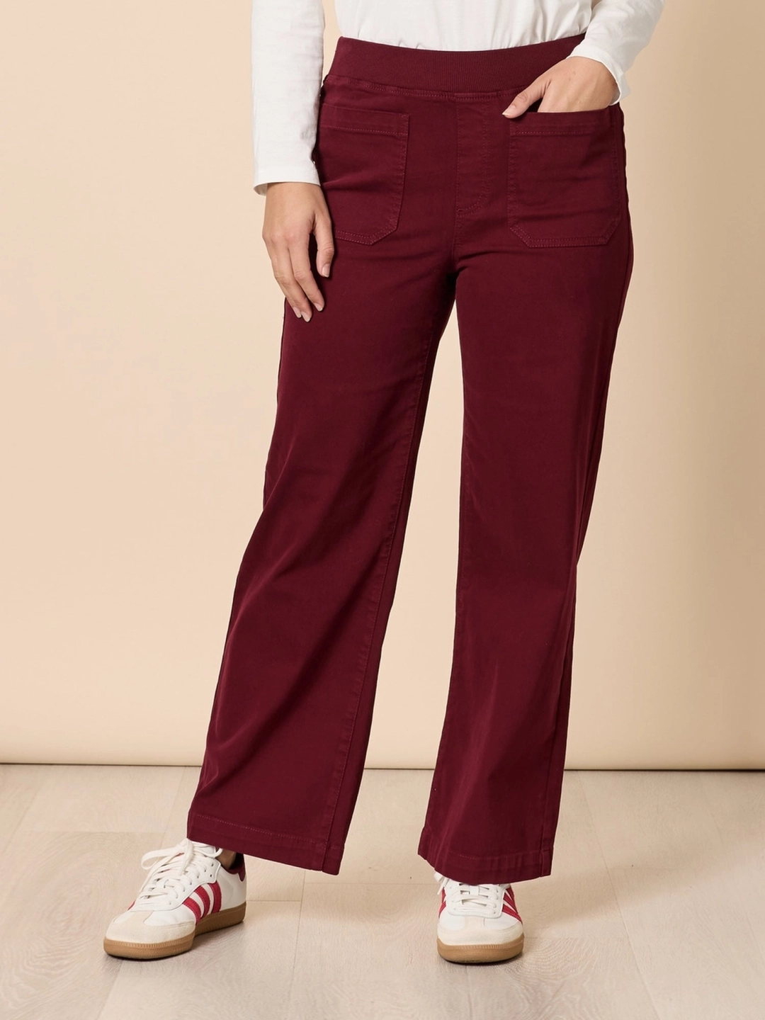 Carpenter Stretch Wide Leg Pull On Denim Jean 
