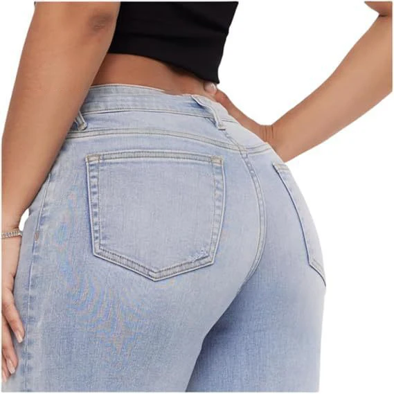 New Style Narrow-Cut Wide-Leg Stretch Pants — High-Waisted, Butt-Lifting, Straight-Leg, Loose-Fit Denim Trousers