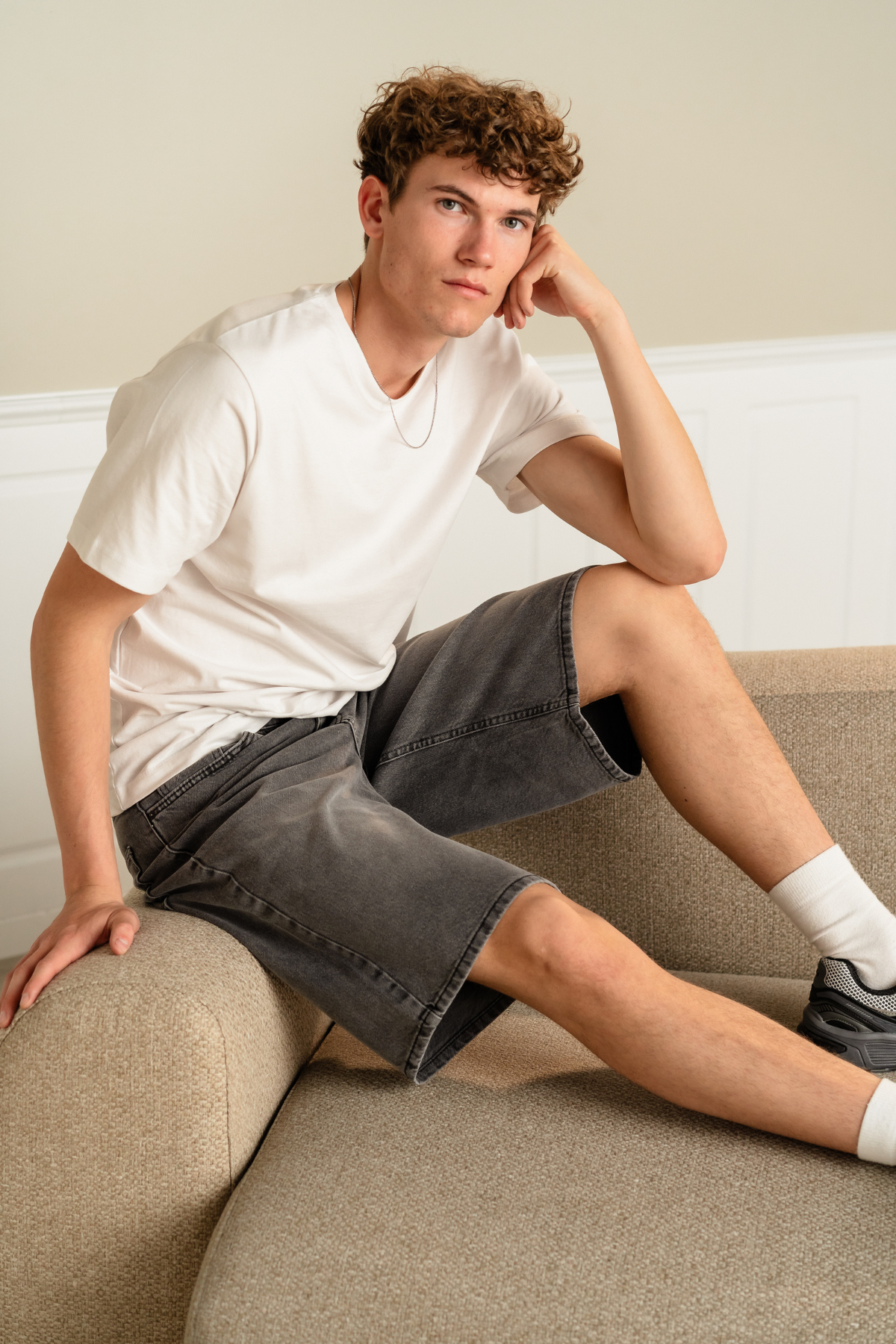 Denim Shorts Loose - Grey