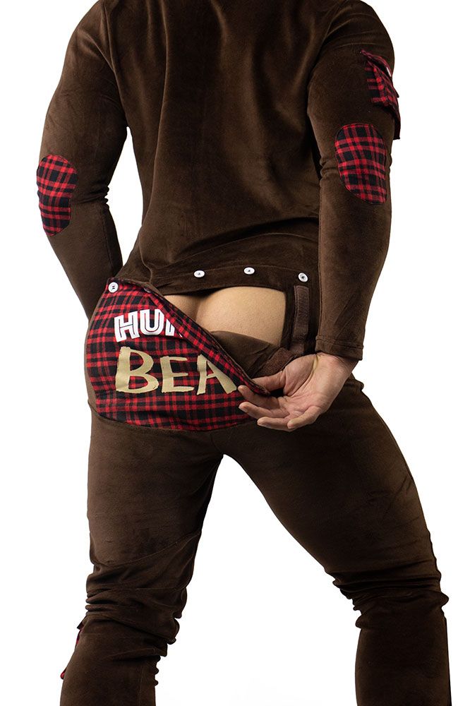 Men's Hooded Button Flap Jumpsuit 