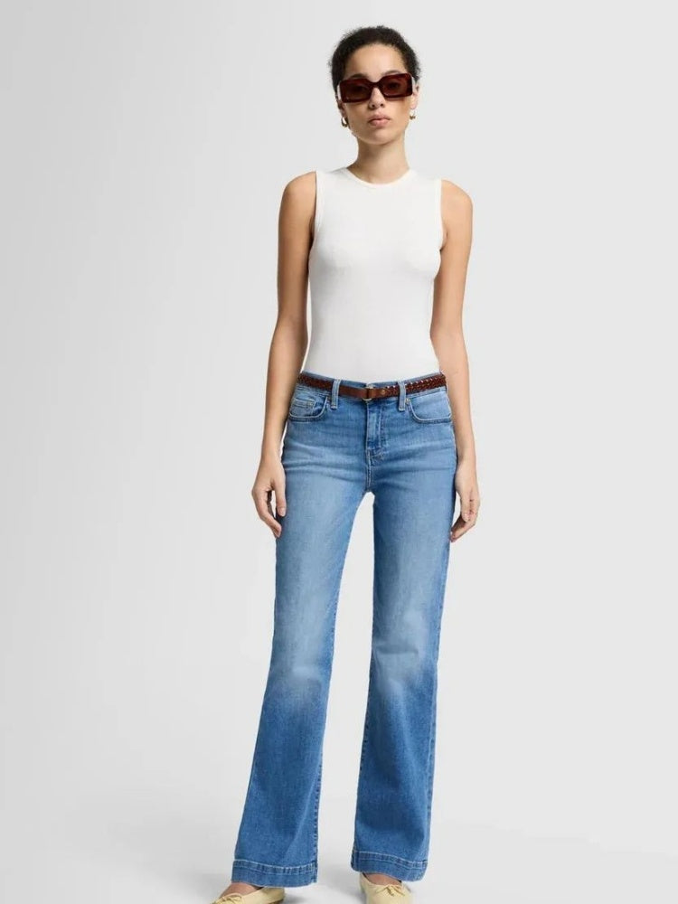 Stretchy Mid Rise Flare Jeans