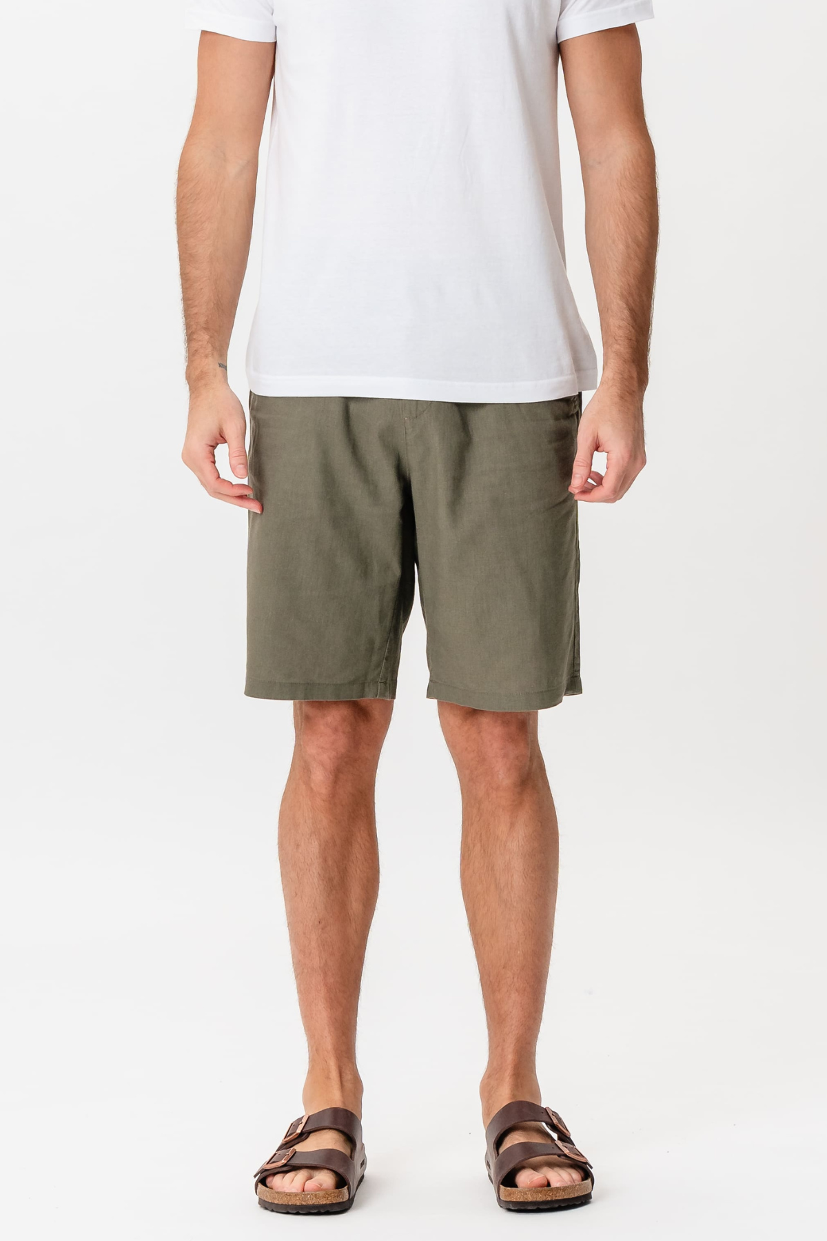 Linen Shorts - Army