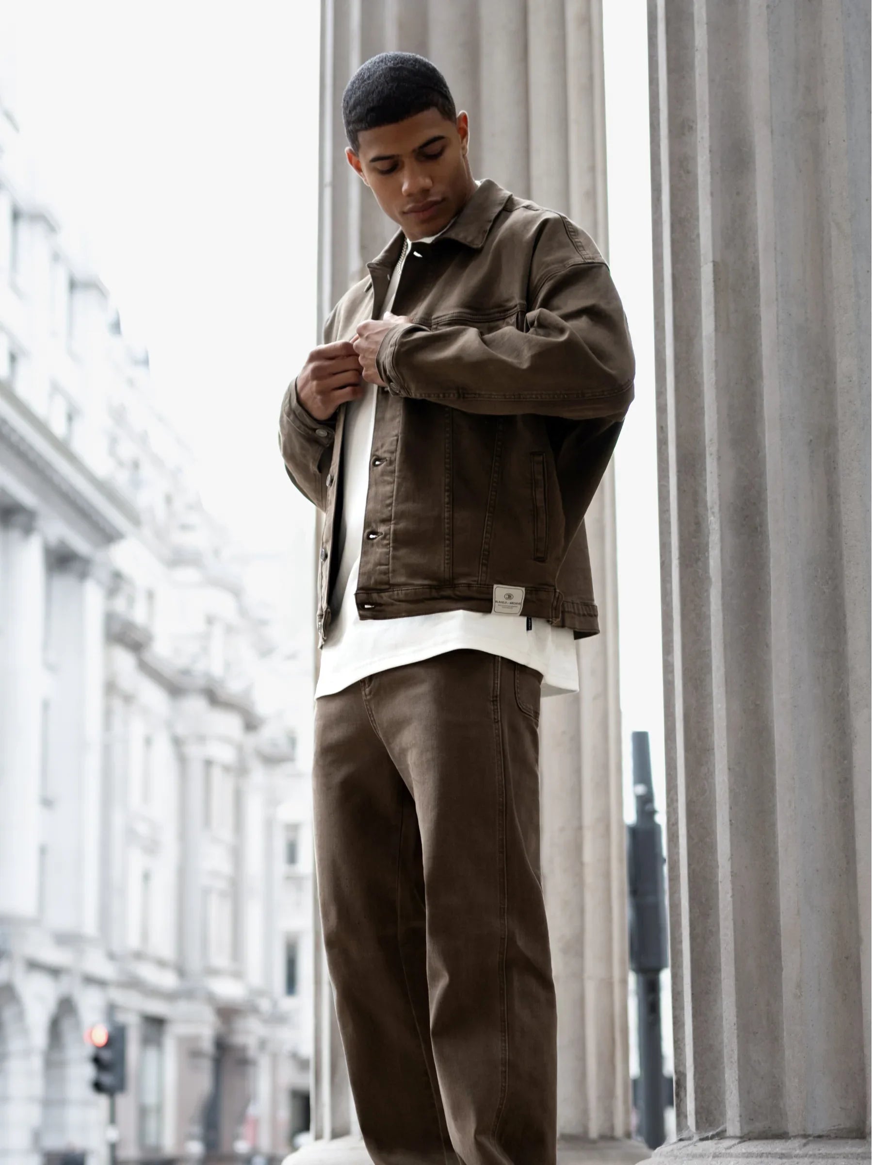 Blacktend Denim Trucker Jacket - Brown