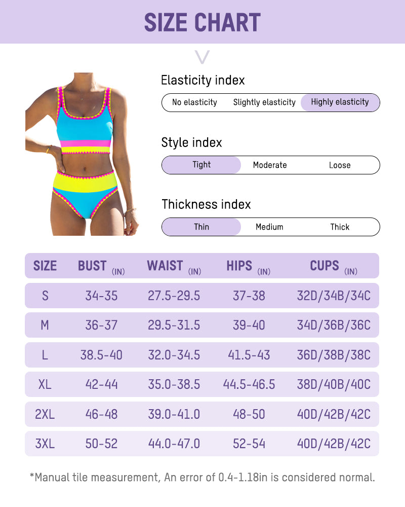 Color Contrast Patchwork Nylon Sporty 3 Piece Bikini Sets