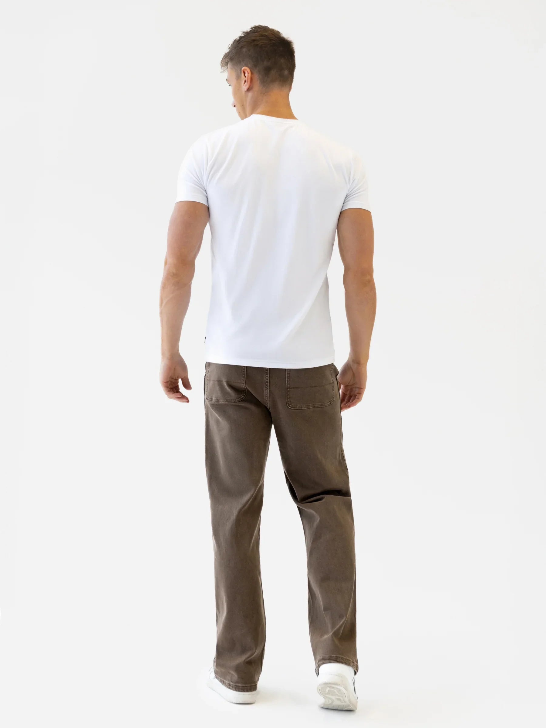 Straight Leg Jeans - Brown