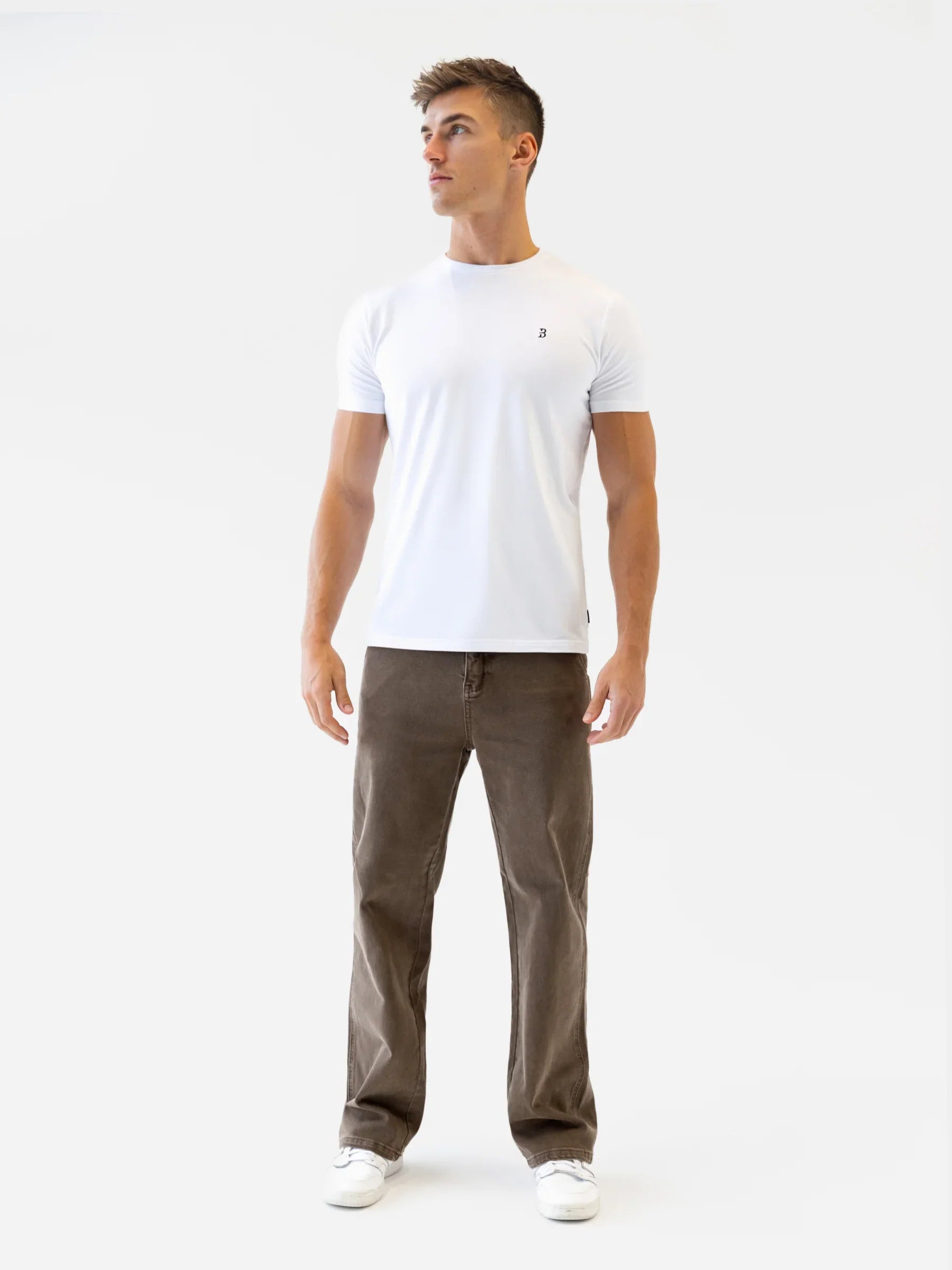 Straight Leg Jeans - Brown