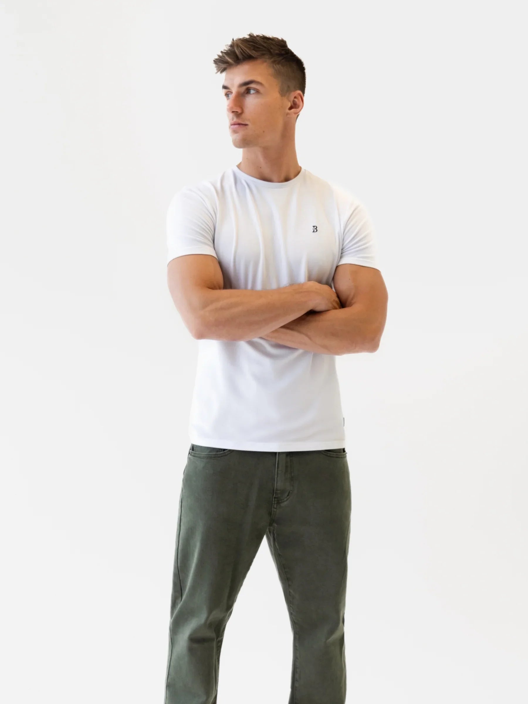 Straight Leg Jeans - Olive Green