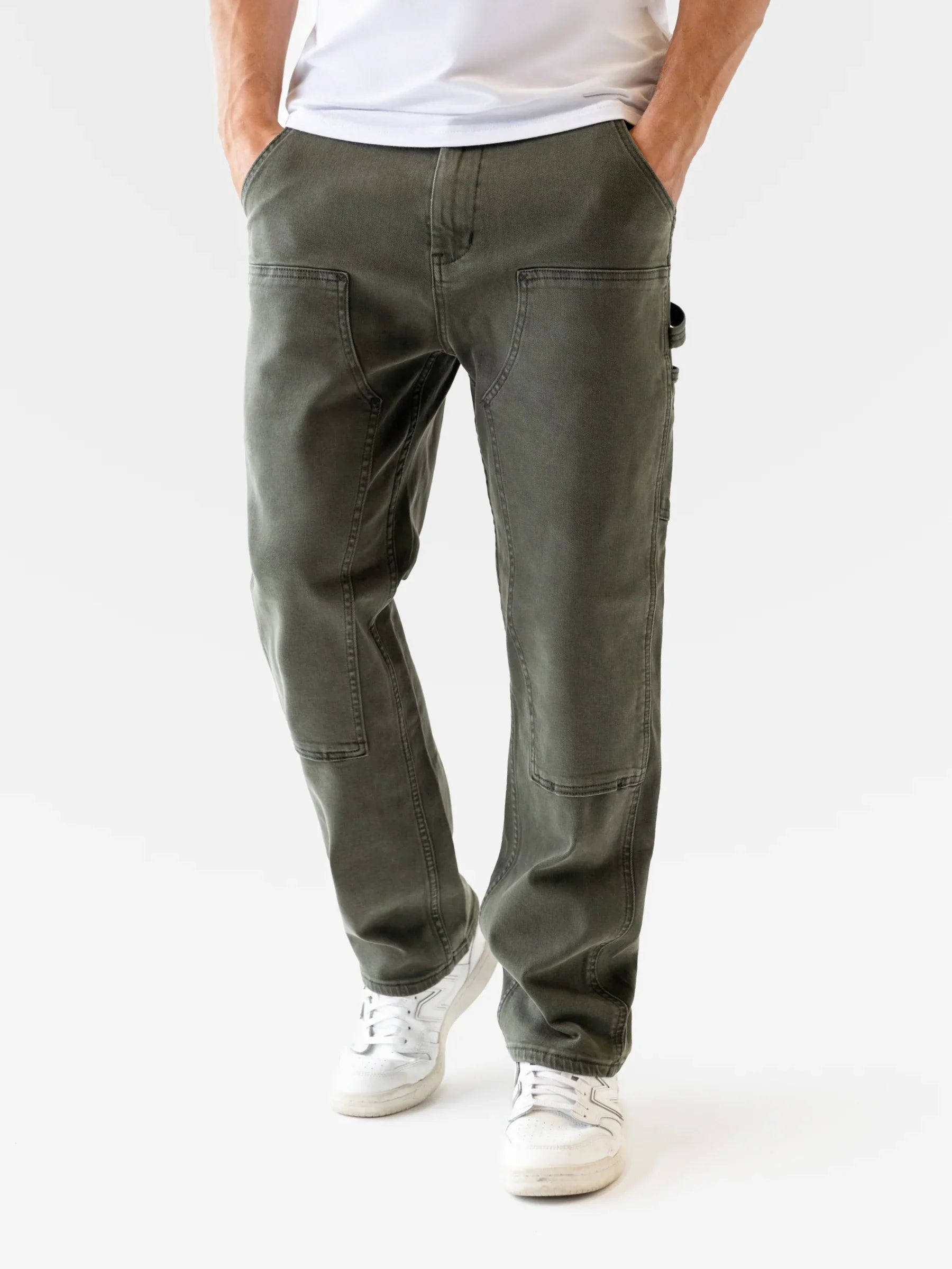 Panel Jeans - Olive Green