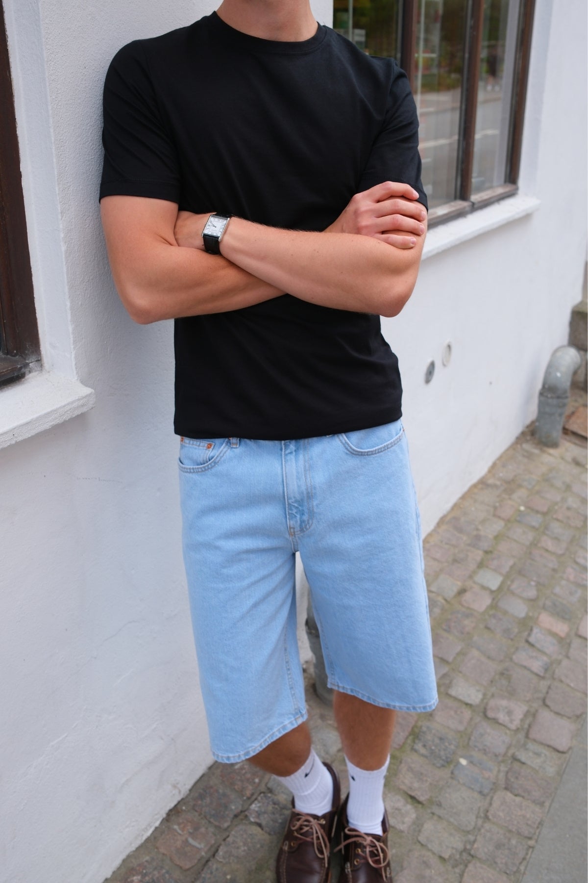 Denim Shorts Loose - Light Blue