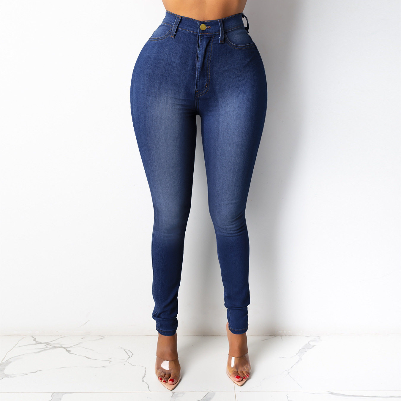 High Waist Butt Lifting White Skinny Jeans ✨