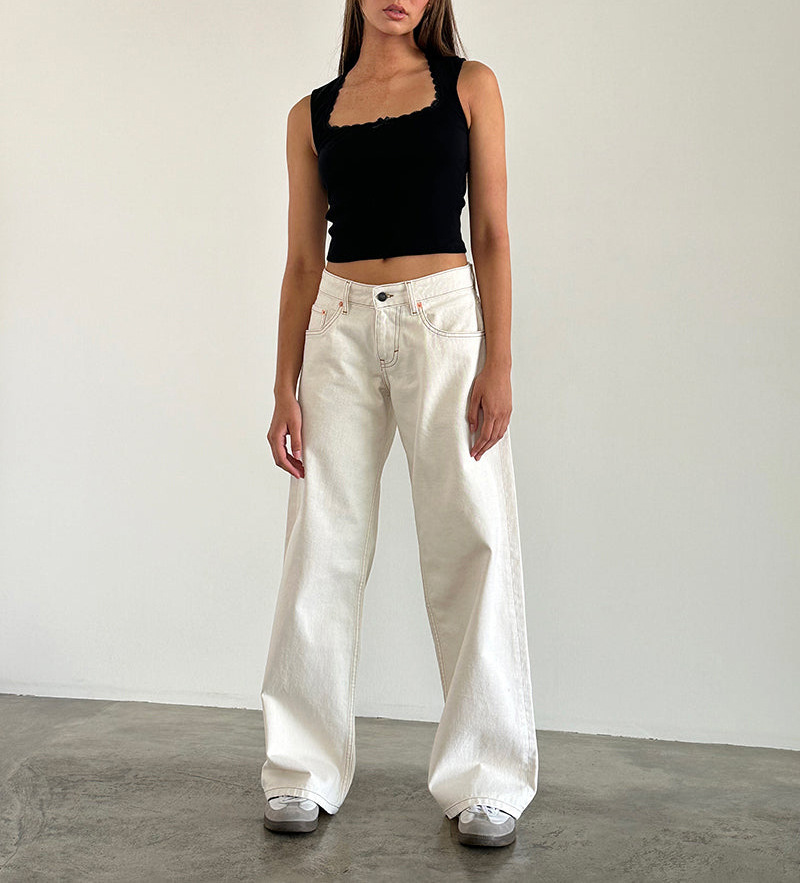 Low Rise Baggy Wide Leg Jeans | Y2K Dark Wash Denim ✨