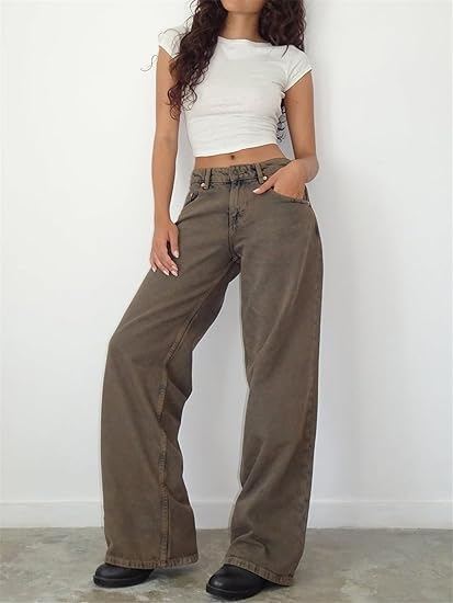 Low Rise Baggy Wide Leg Jeans | Y2K Dark Wash Denim ✨
