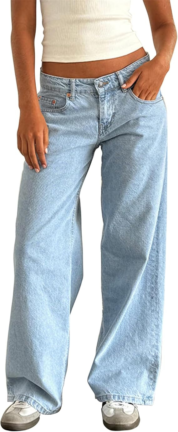 Low Rise Baggy Wide Leg Jeans | Y2K Dark Wash Denim ✨