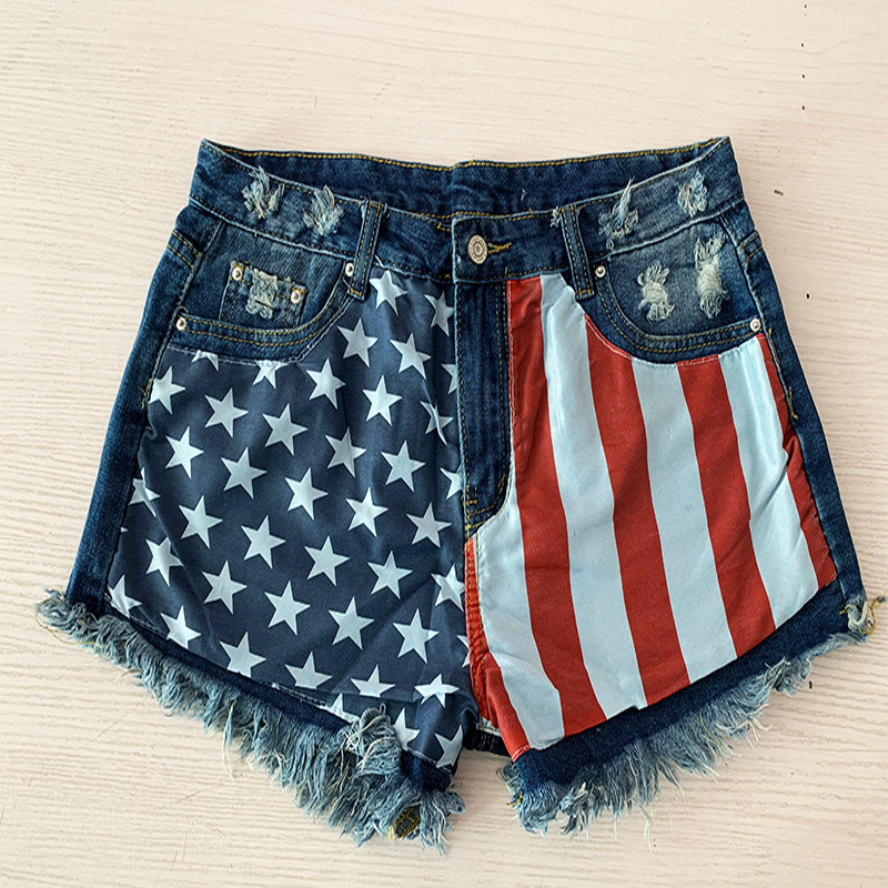 4Th of July Shorts Women American Flag Print Sexy Denim Jean Shorts Hot Pants