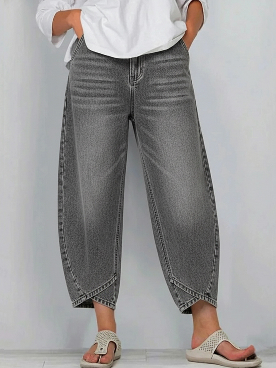🔥Limited-time offer-Women's Casual Wide-Leg Cropped Jeans