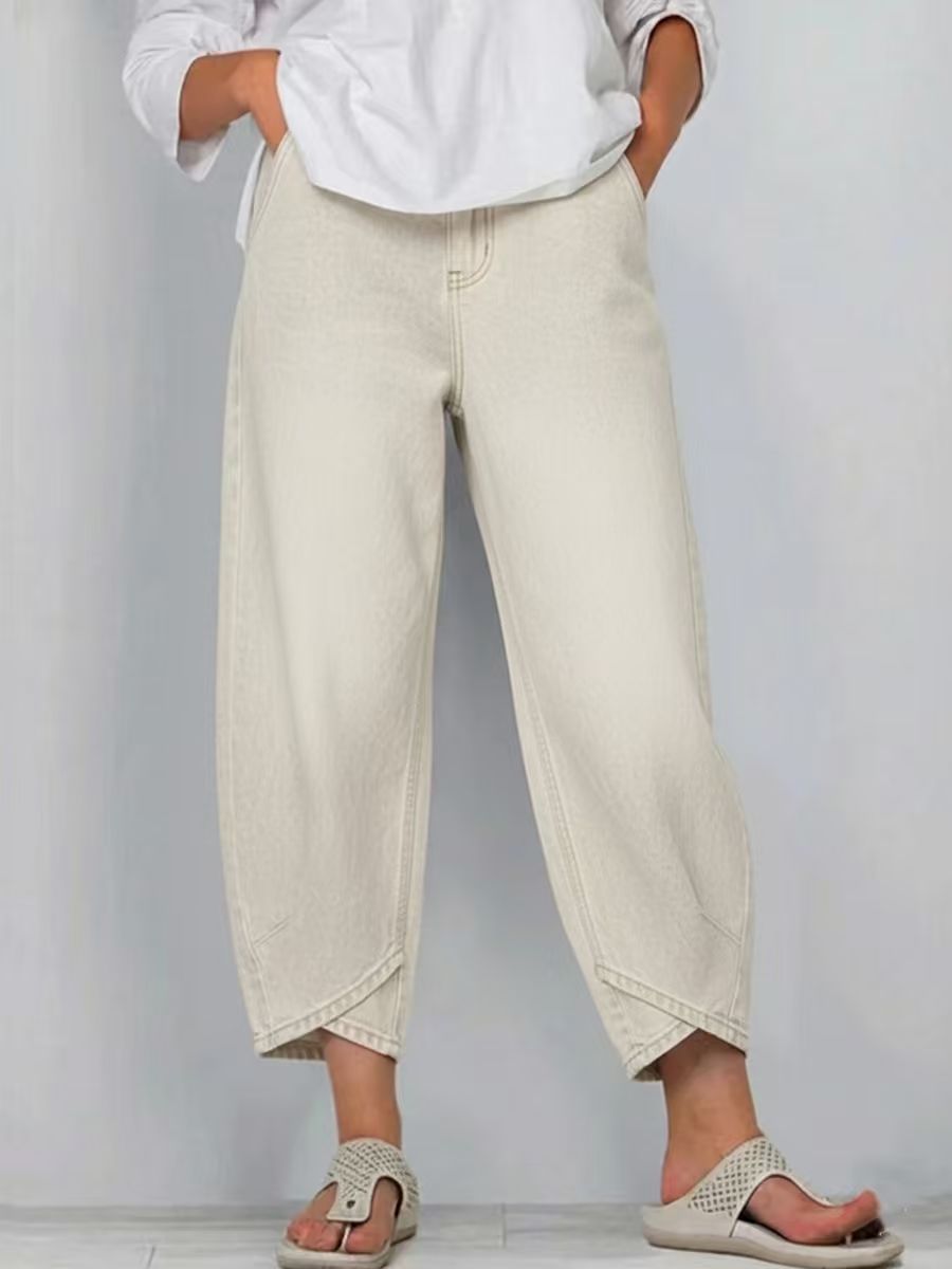 🔥Limited-time offer-Women's Casual Wide-Leg Cropped Jeans