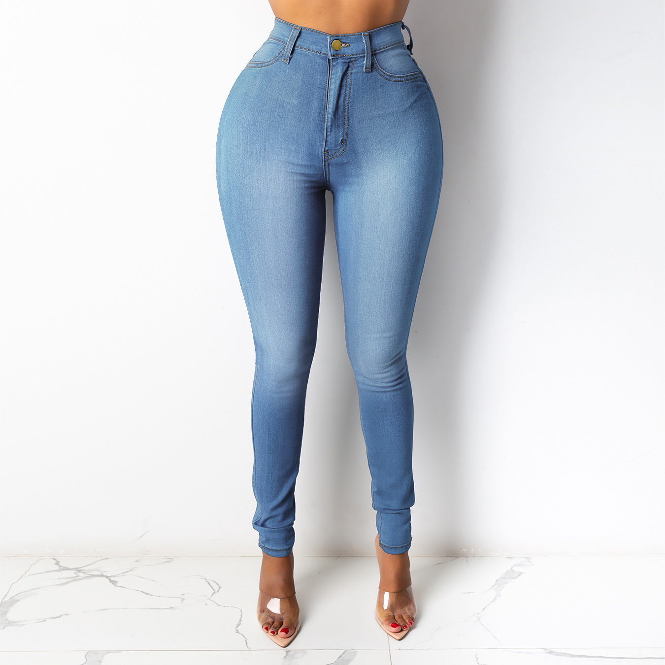High Waist Butt Lifting White Skinny Jeans ✨