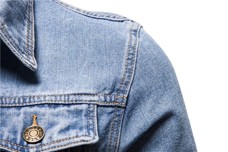 Men's Slim Fit Light Wash Denim Jacket | 85% Cotton Korean Style Casual Jean Coat for Spring Autumn