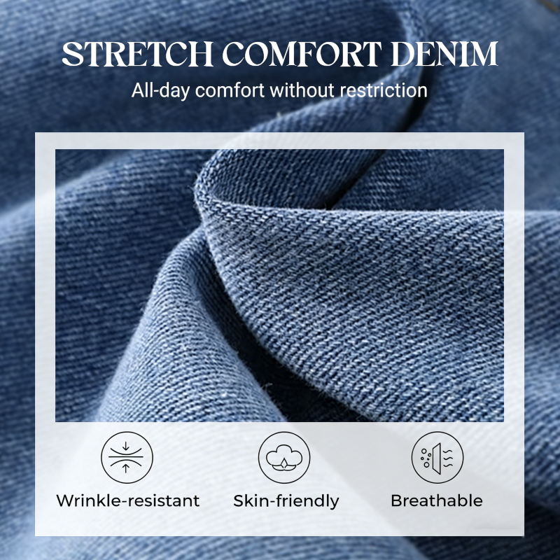 Jean taille haute pour femme – Coupe large avec braguette et fente à l'ourlet👖✨